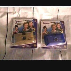 Suprema Sunshine 35mm Manual Outdoor Cameras Set Of 2 In Gold & Blue -NEW